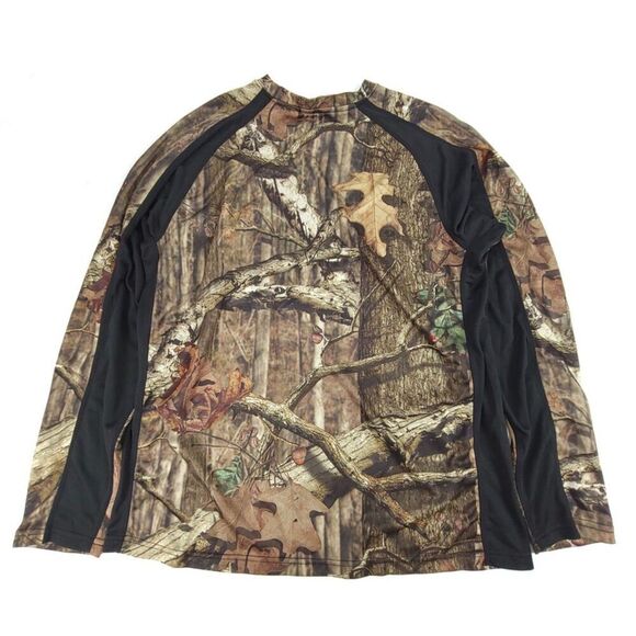 NEW Mossy Oak Crew Neck Mesh Long Sleeve Camo Hunting Shirt Mens Large Brown - Picture 6 of 6